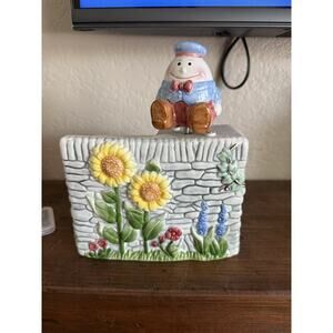 Vintage Humpty Dumpty Music Box Planter Nursery Baby